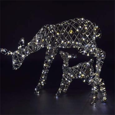NOMA GREY DUO BULB RATTAN WOBURN DEER & FAWN 70CM