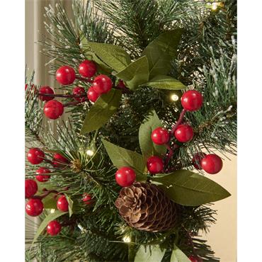 BRUSHED BERRY 24" WREATH PRELIT