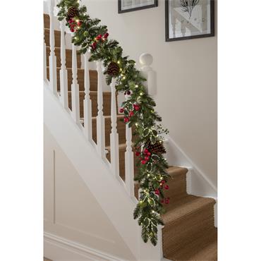 IVY BERRY 6FT GARLAND PRELIT