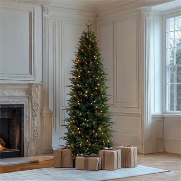 RIVINGTON (CLONMEL) FIR SLIM 7.5FT ARTIFICIAL CHRISTMAS TREE PRELIT