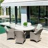 ALEXANDER ROSE HAZELMERE 6 SEAT DINING SET - GREY WEAVE