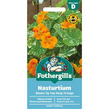 NASTURTIUM ALASKA TIP TOP DEEP ORANGE