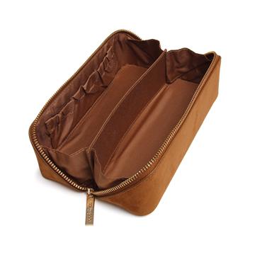 ALICE WHEELER TRAIN CASE FUDGE SUEDE SMALL