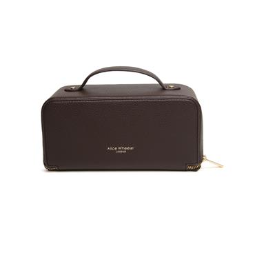 ALICE WHEELER TRAIN CASE CHOCOLATE