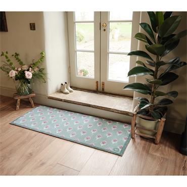 HUG RUG DITSY FLORAL GREEN RUNNER 65X150
