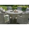 WROXHAM DELUXE 6 SEAT DINING SET BEIGE WEAVE