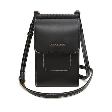 ALICE WHEELER SLOANE MINI BLOOMSBURY CROSSBODY PHONE BAG - BLACK