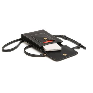ALICE WHEELER SLOANE MINI BLOOMSBURY CROSSBODY PHONE BAG - BLACK