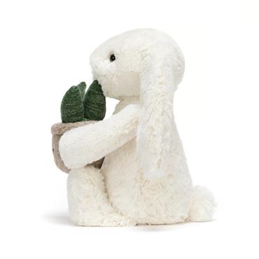 JELLYCAT CREAM BUNNY WITH PLANT