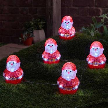 THREE KINGS INLIT ICE SANTAS - SET OF 5