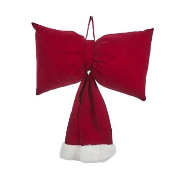 THREE KINGS 34CM SANTA PADDED BOW - BURGUNDY
