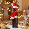 THREE KINGS 3PK SANTA'S HAT & SCARF WINE DECOR