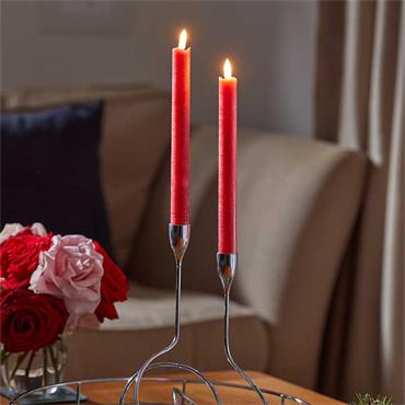 THREE KINGS FAUX FLAME TABLE CANDLES 2PK - RED