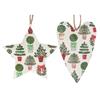 GISELA GRAHAM TIN HEART/STAR 11CM WHITE/POTTED TREES