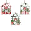 GISELA GRAHAM WOOD DEC 8CM ANIMAL W GREENHOUSE