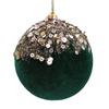 GISELA GRAHAM GREEN VELVET BALL W GOLD CASCADE