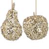 GISELA GRAHAM BEADED FRUIT 11CM GOLD PEAR/APPLE