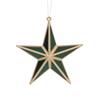 GISELA GRAHAM GOLD ACRYLIC GREEN/MIRROR 5-POINT STAR DEC SML