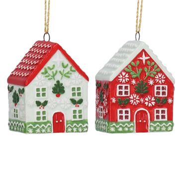 GISELA GRAHAM CERAMIC DEC 5CM PAINTED GINGERBREAD HOUSE