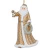 GISELA GRAHAM RESIN GOLD & WHITE SANTA DEC