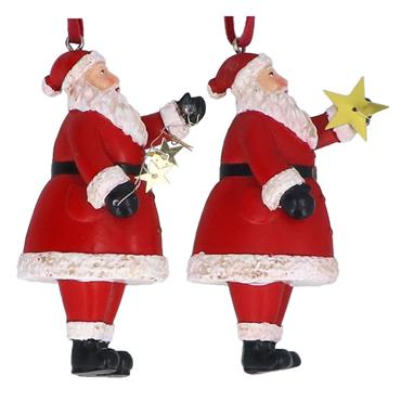 GISELA GRAHAM RESIN SANTA 8CM GOLD STAR