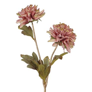 GISELA GRAHAM SPRAY 57CM DUSKY PINK/GOLD GLITTER DAHLIA