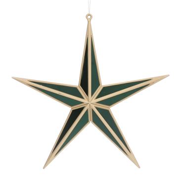 GISELA GRAHAM GOLD ACRYLIC/GREEN MIRROR 5-POINT STAR LGE