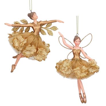GISELA GRAHAM RESIN FAIRY 15CM GOLD/FLORIBUNDA