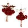 GISELA GRAHAM RESIN FAIRY 15CM BURGUNDY/FLORIBUNDA