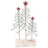 GISELA GRAHAM TRIO OF WIRE FIR TREES ON LOG LGE