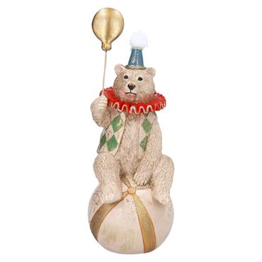 GISELA GRAHAM RESIN ORN 23CM CIRCUS BEAR ON BALL