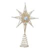 GISELA GRAHAM GOLD TREE TOP STAR W ACRYLIC BEADING & CLEAR