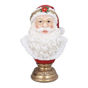 GISELA GRAHAM RESIN ORN 32CM SANTA BUST