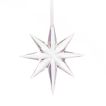 FLORALSILK IRIDESCENT STAR ORNAMENT 12CM