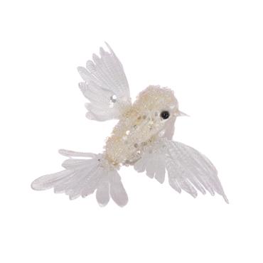 FLORALSILK BEADED BIRD CLIP 13CM