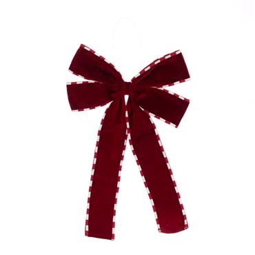 FLORALSILK FELT BOW W/STRIPED EDGES 35CM