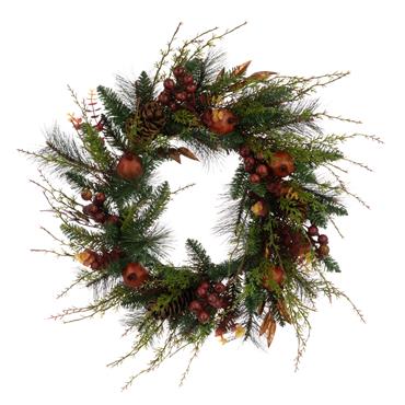FLORALSILK ASHWELL WREATH 60CM