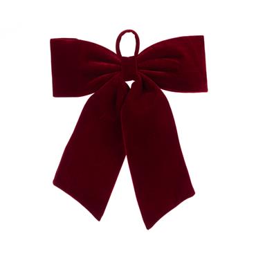 FLORALSILK VELVET BOW  RED 38CM
