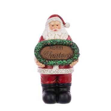 FLORALSILK SANTA MERRY CHRISTMAS SIGN 18CM