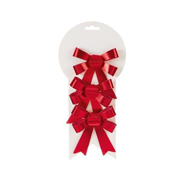 PREMIER DECORATIONS RED BOW SET OF 3