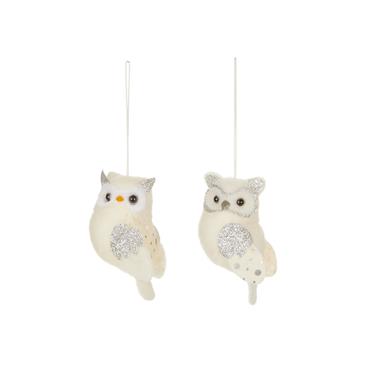 PREMIER DECORATIONS WHITE OWL HANGING DEC