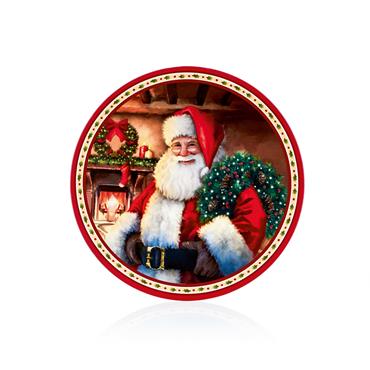 PREMIER DECORATIONS RED SANTA W/WREATH CHARGER PLATE
