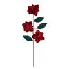 PREMIER DECORATIONS BURGUNDY VELVET DOGWOOD FLOWER W/LEAVES STEM