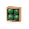 PREMIER DECORATIONS DARK GREEN GLITTER SHATTERPROOF BAUBLES X 4