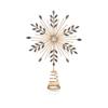 PREMIER DECORATIONS CHAMPAGNE GOLD WIRE SNOWFLAKE W/SILVER JEWELS TREE TOPPER