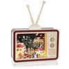 PREMIER DECORATIONS LIT WOODEN VINTAGE TV W VILLAGE WINTER SCENE