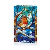 PREMIER DECORATIONS LIT ROBIN ON BRANCH STAINED GLASS TABLE TOP 25 W.WHITE LED