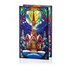 PREMIER DECORATIONS LIT CHURCH W STAR STAINED GLASS TABLE TOP 25 W.WHITE LED
