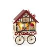 PREMIER DECORATIONS LIT WOODEN MUSICAL CARRIAGE HOUSE W/VILLAGE SCENE