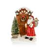 PREMIER DECORATIONS LIT POLYRESIN SANTA SCENE AT THE FRONT DOOR W/ TREE